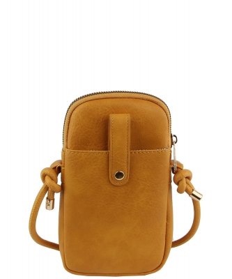 Front Pocket Crossbody Bag Cell Phone Purse LMS204 MUSTARD